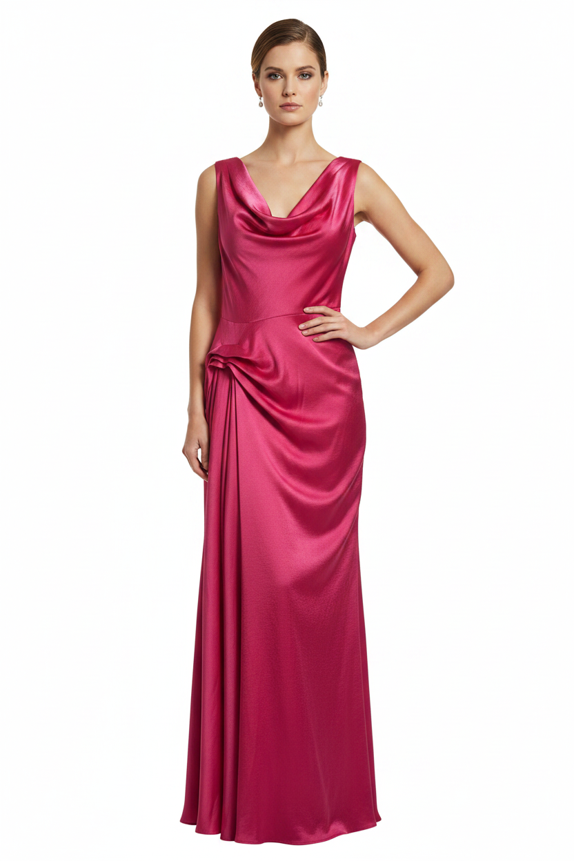 SAVEL Pink Cowl Neck Sleeveless Midi Dress Size 10