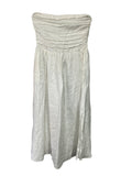 White Strapless Linen Midi Dress Size 14 RRP $169 - Image 1