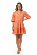 #LABOHÈMEGIRLS Orange Eyelet Tiered Tunic Dress