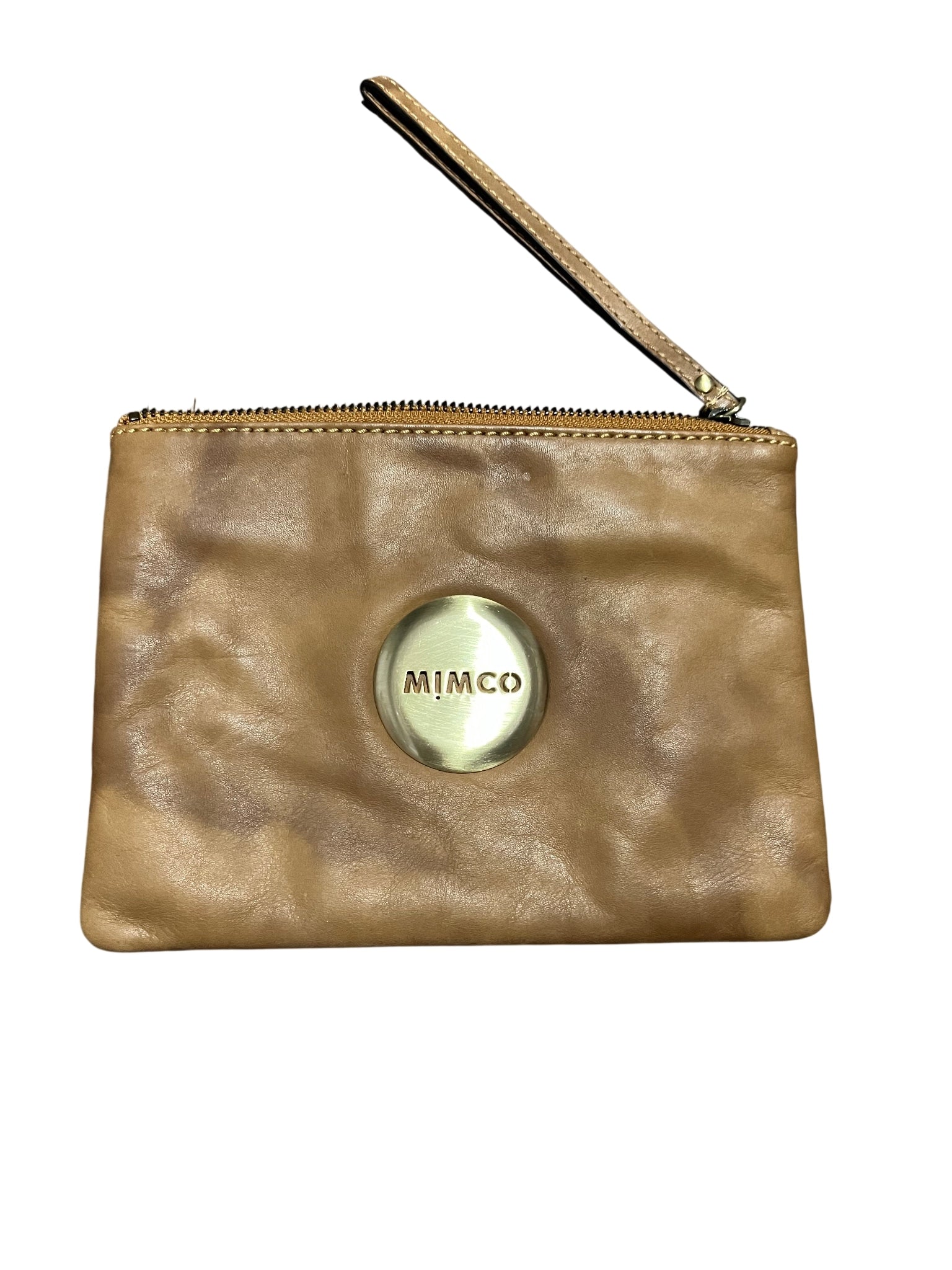 Mimco Tan Leather Wristlet Pouch - Image 1