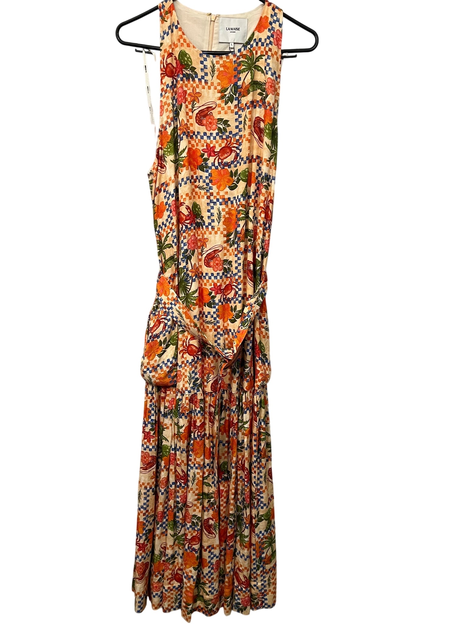 LA MAISE Alani Floral Crab Print Maxi Dress Size 12 - Image 1