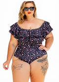 Infamous Swim Miranda One Piece Swimsuit Stone Leopard XL - Image 1