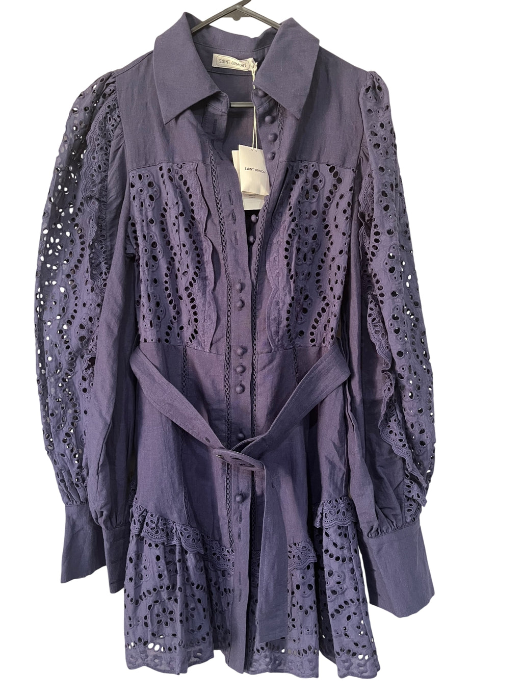 Saint Armont Lula Mini Shirt Dress French Navy Size 8 RRP $490  - Image 1