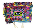 Boho Beaded Evil Eye Patchwork Tote Bag With Fringe - Image 1