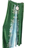 Ebby and I Bellini Wide Leg Pants Green Tropical Print - Image 1