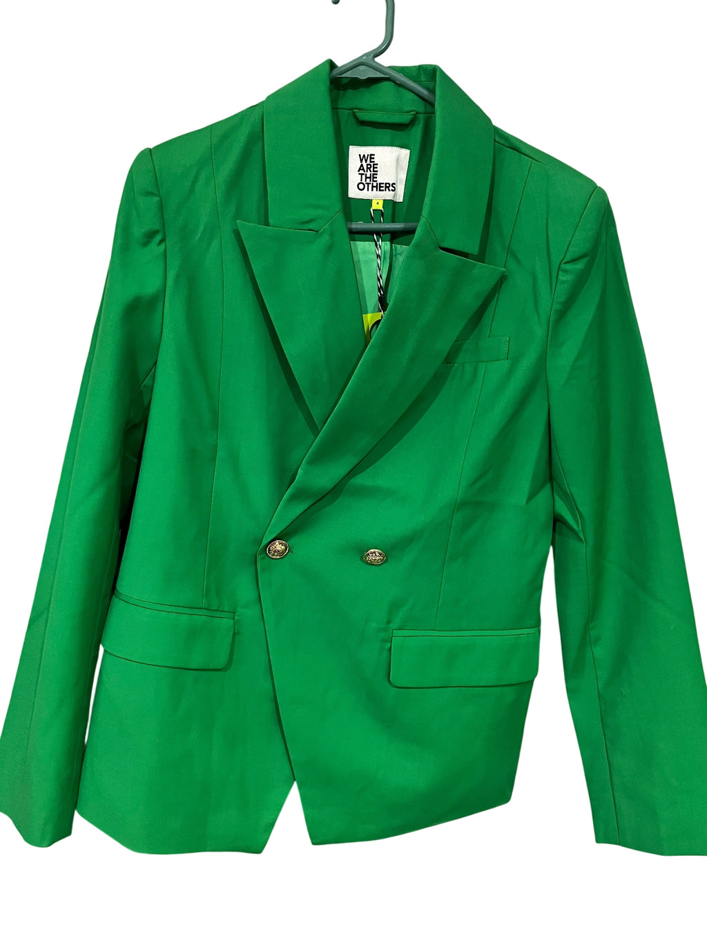 We Are The Others Carrie Double Breasted Blazer Bright Green Size XL - Image 1