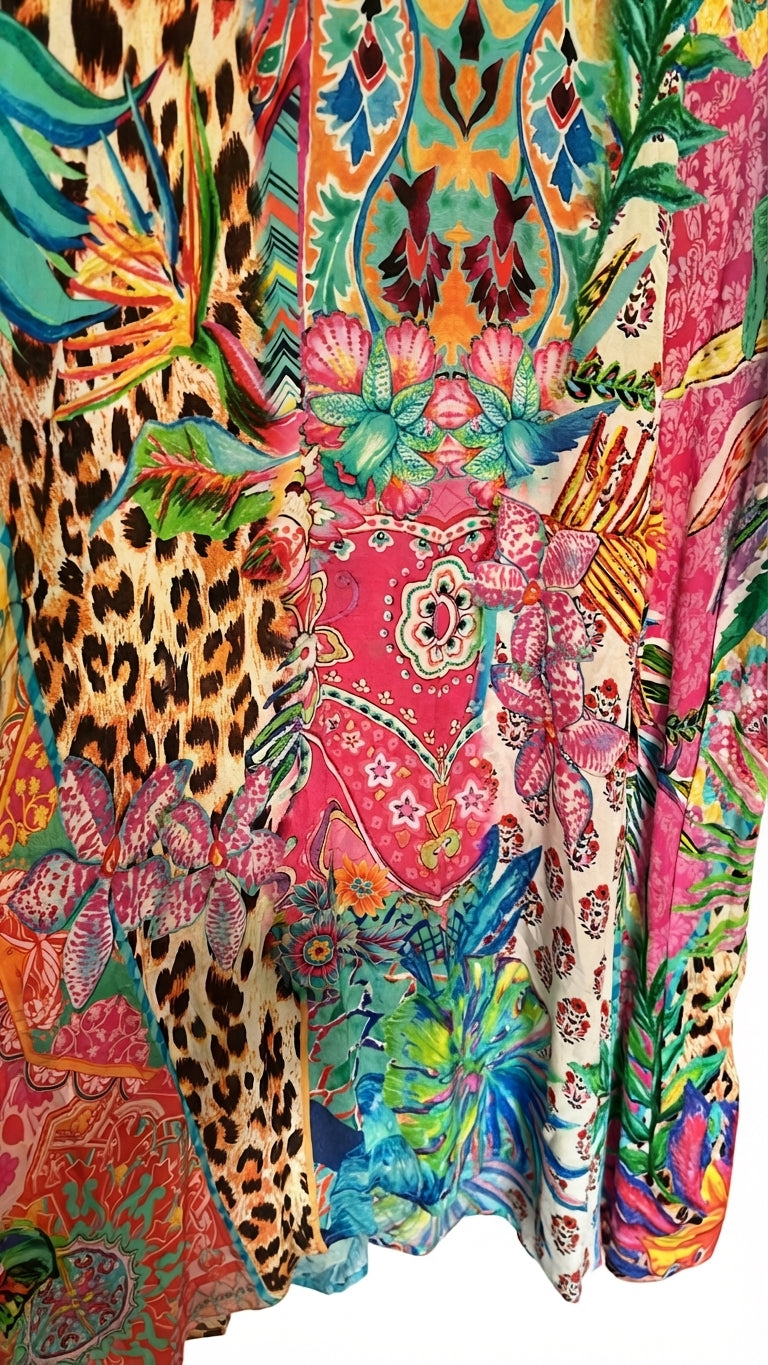 Hammock & Vine Vibrant Multi-Print Kaftan Dress Size 10 - Image 2