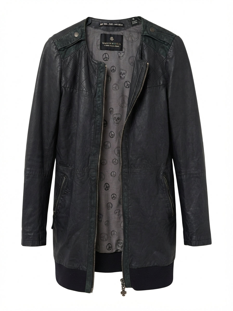 Maison Scotch Black Leather Jacket Size 1 (10) RRP $400 - Image 1