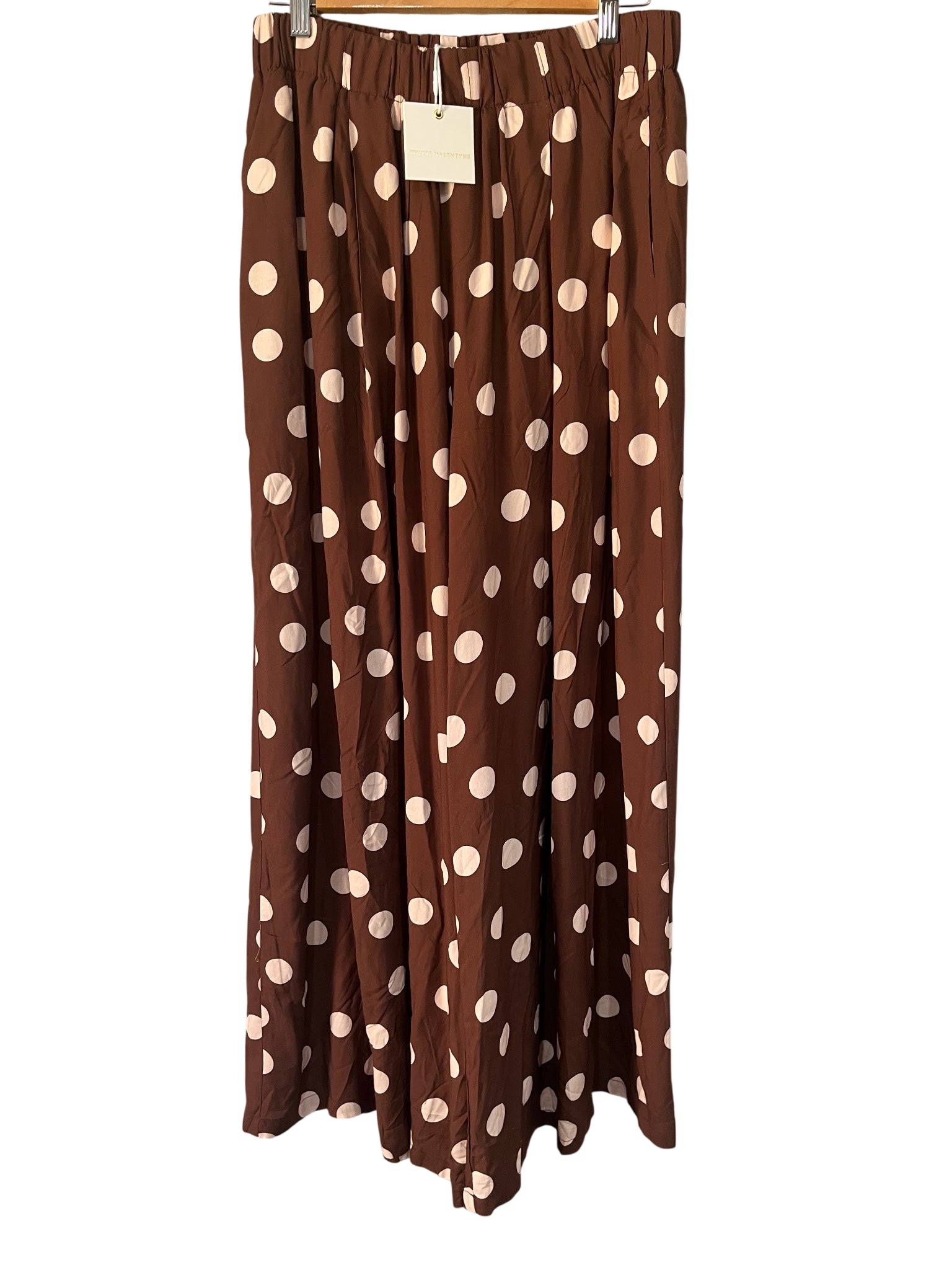 Whyte Valentyne Brown Polka Dot Palazzo Pants - Image 1