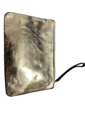 Oroton Metallic Gold Leather Wristlet Clutch - Image 1