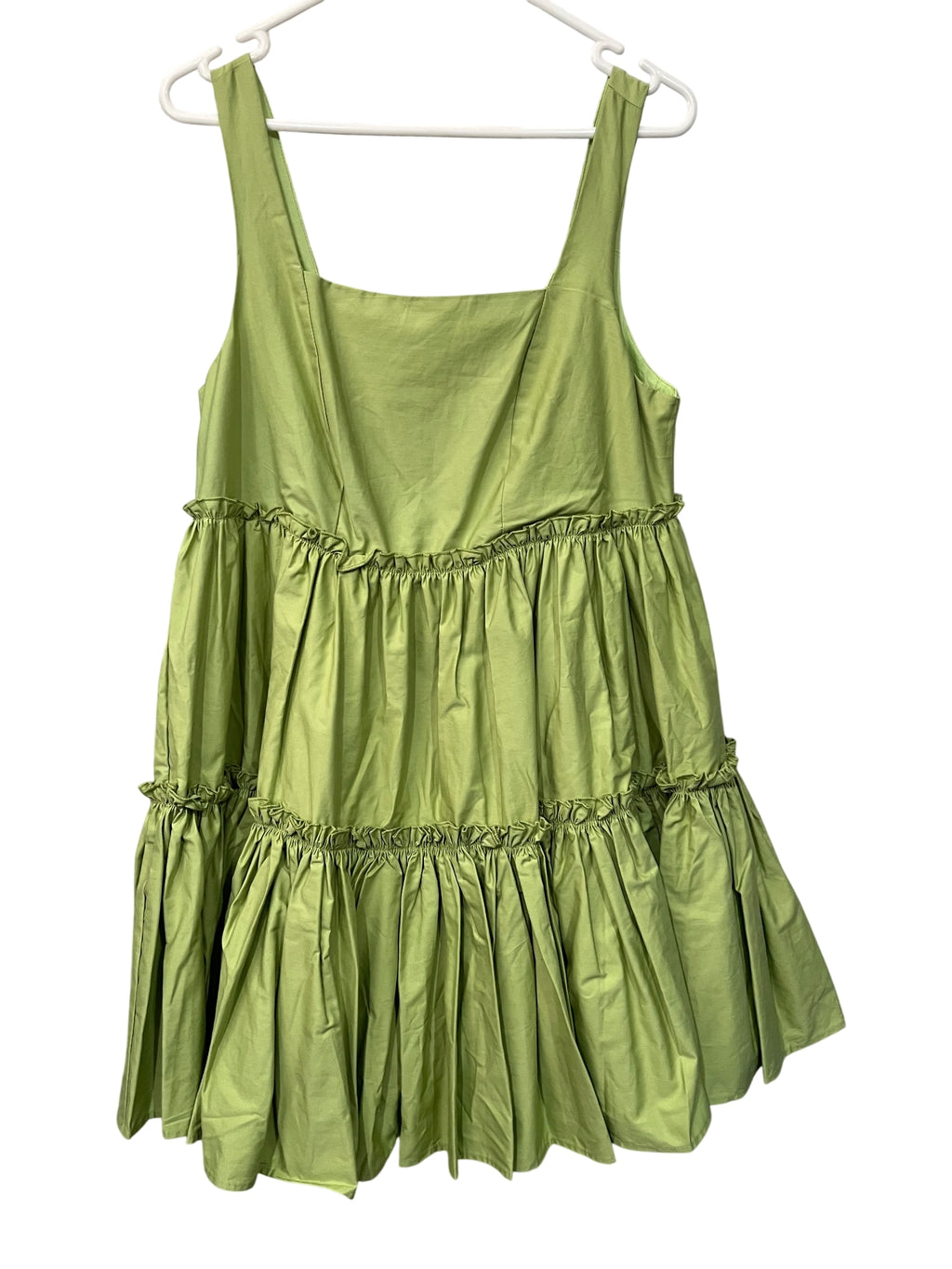 Aureta.. Lime Green Tiered Mini Dress Size S - Image 1