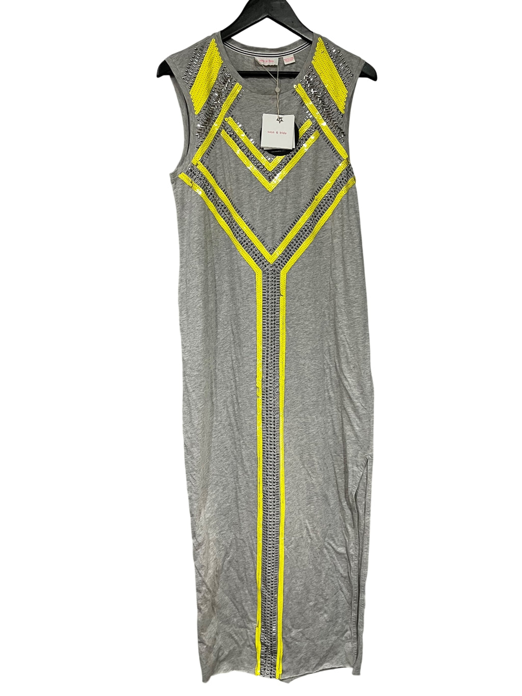 Sass & Bide All In Destiny Sequin Embellished Tee Dress Grey Size M - Image 1