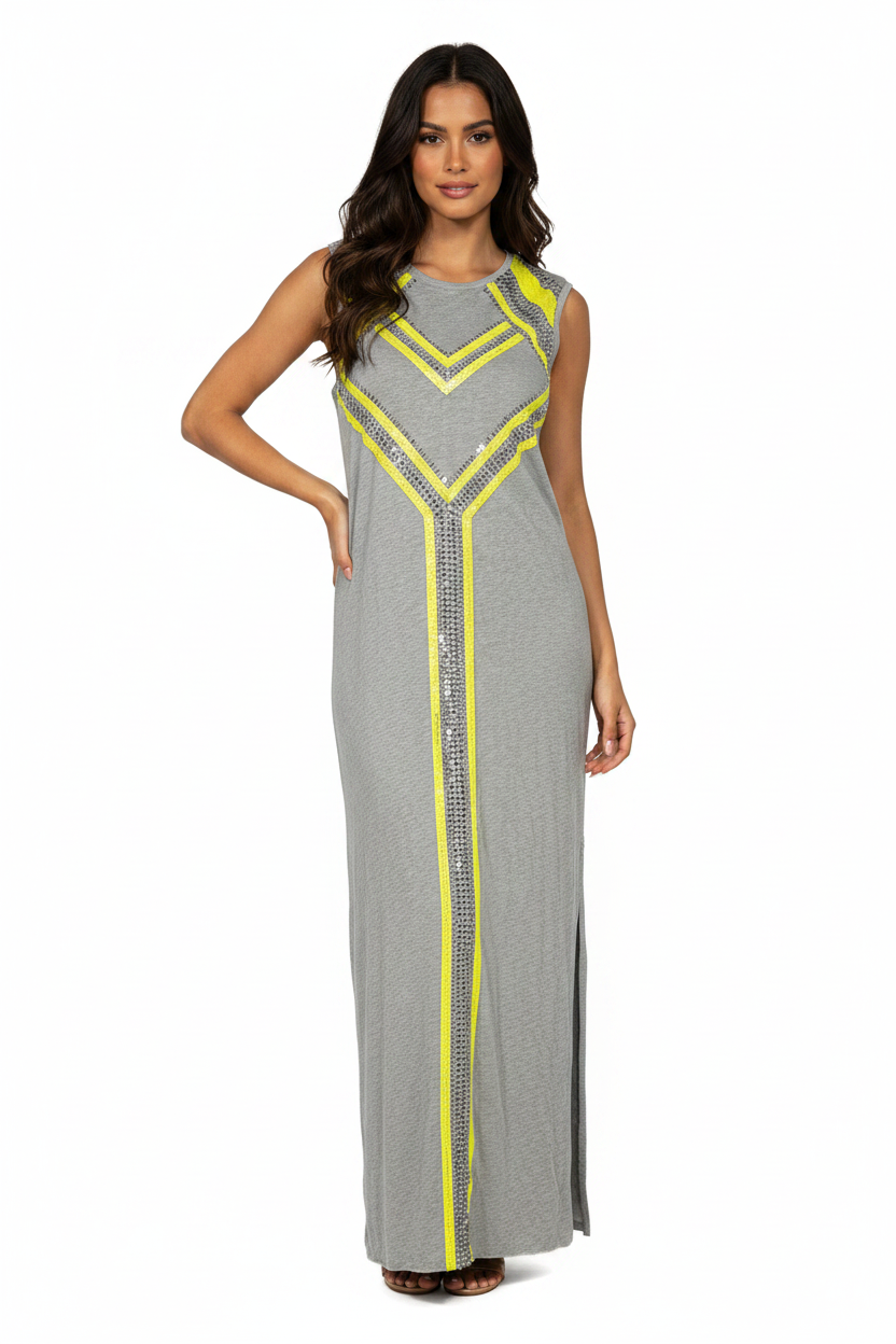 Sass & Bide All In Destiny Sequin Embellished Tee Dress Grey Size M