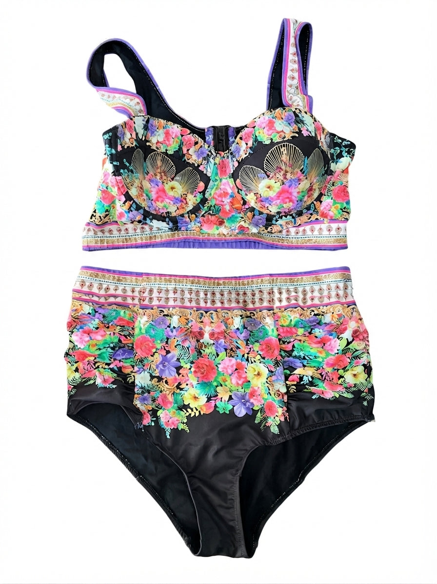 LOVERHEARTS Floral High-Waisted Bikini Set Size 14 - Image 1