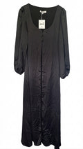 Chancery Azalea Black Satin Midi Dress - Image 1