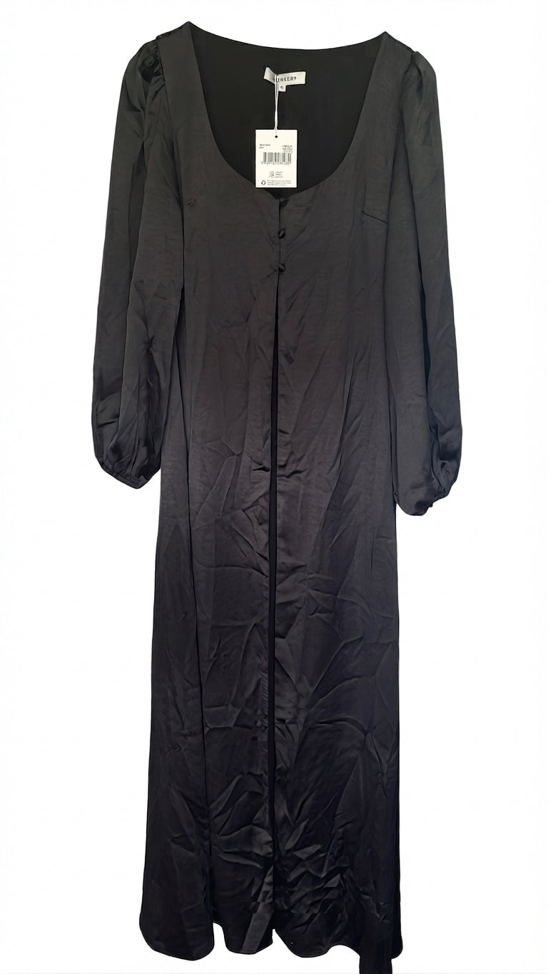 Chancery Azalea Black Satin Midi Dress - Image 1