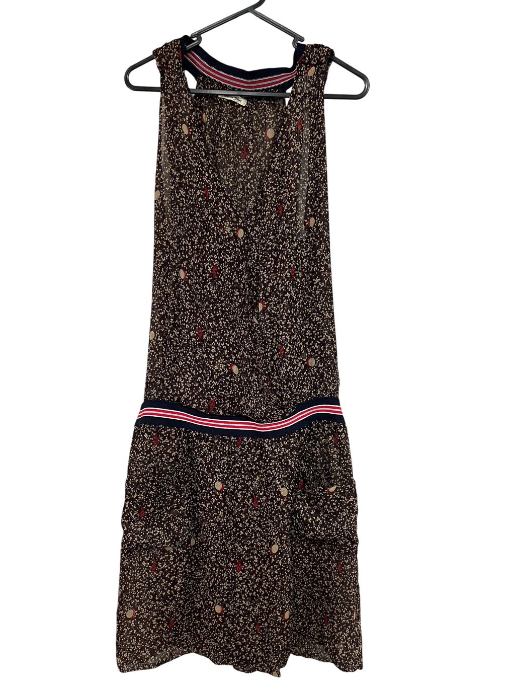 Golden Goose Silk Sleeveless Polka Dot Drop-Waist Dress - Image 1