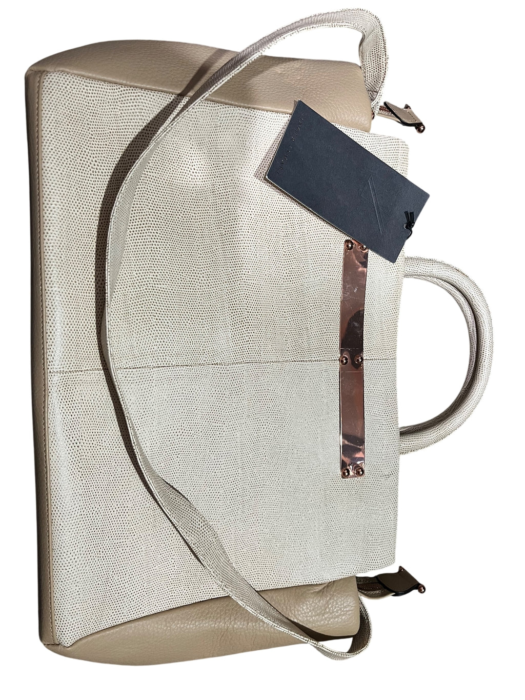 Ginger & Smart Textured Leather Tote Bag With Rose Gold Hardware - Image 1
