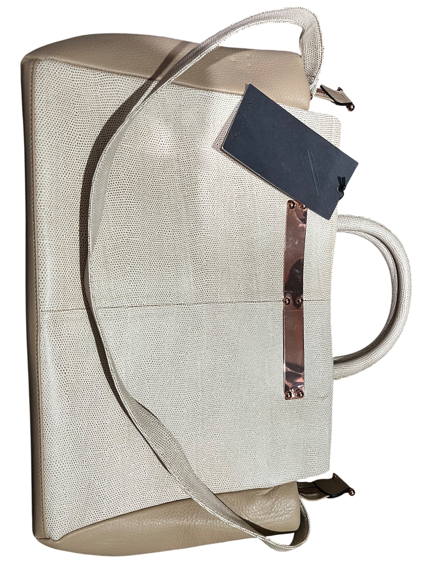 Ginger & Smart Textured Leather Tote Bag With Rose Gold Hardware - Image 1