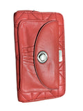 Mimco Quilted Leather Turn-Lock Zip-Around Wallet Red - Image 1