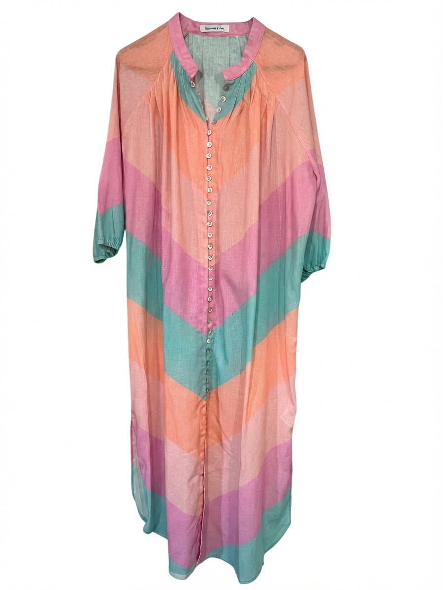 Hammock & Vine Chevron Stripe Button-Down Maxi Dress size 10 - Image 1
