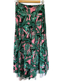 Exoticathletica Tropical Leaf Print Palazzo Pants/ Cullottes Pink Green - Image 1