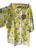 Joop & Gypsy Lemon Print Button-Down Shirt & Shorts Set Size 12 New - Image 1