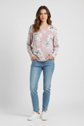 Witchery Floral Print Long Sleeve Blouse Size 10