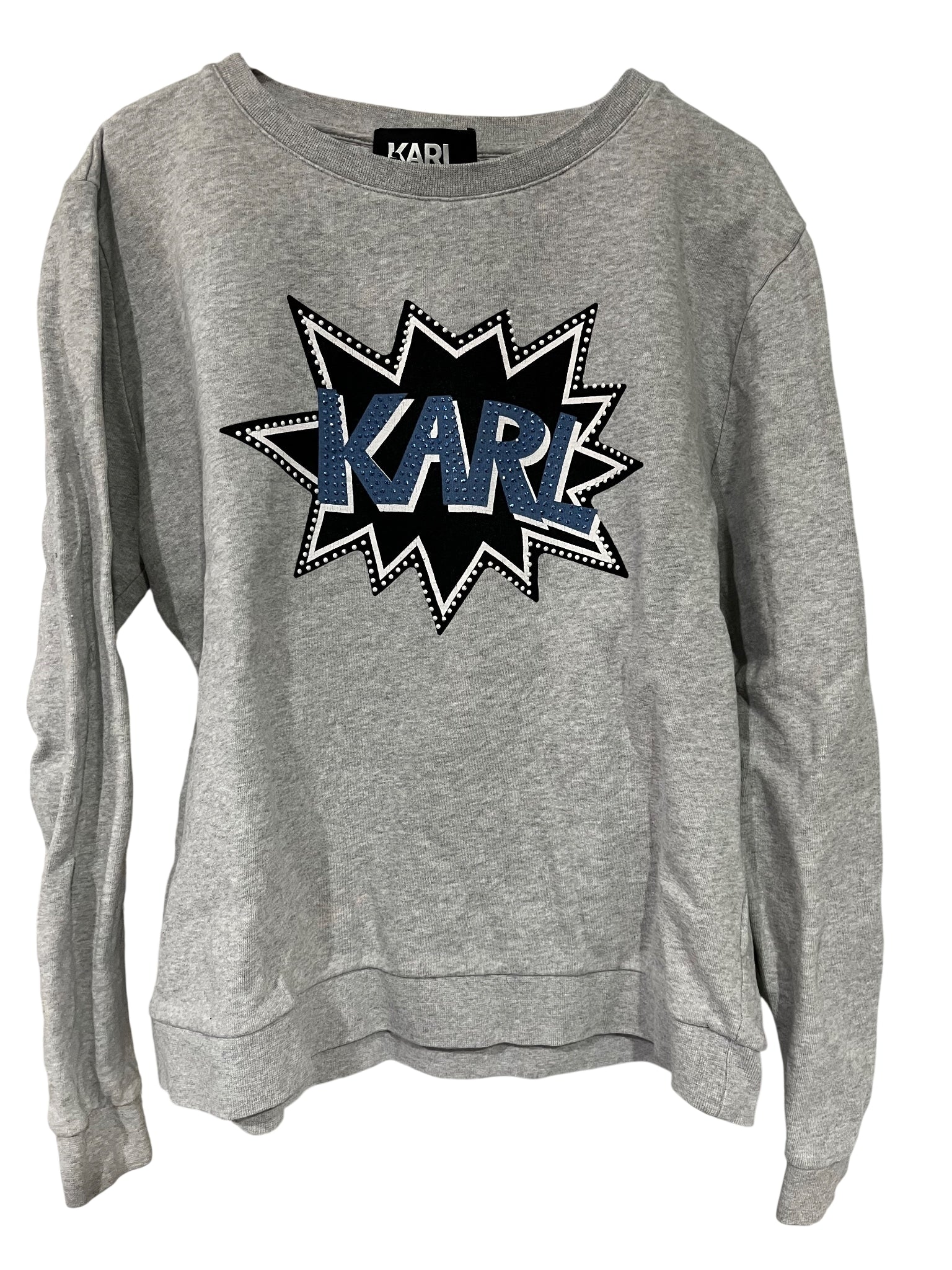 Karl Lagerfeld Grey Comic Graphic Sweatshirt - Image 1