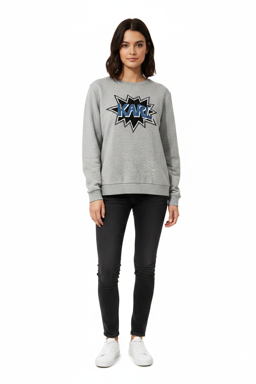 Karl Lagerfeld Grey Comic Graphic Sweatshirt
