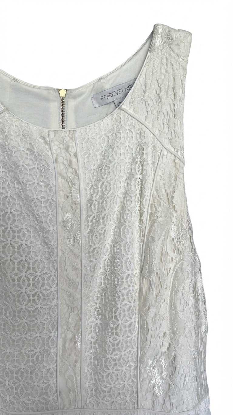 Forever New White Lace High-Low Sleeveless Dress Size 14 - Image 1