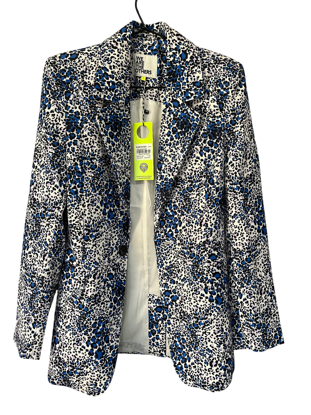 We Are The Others Jules Longline Blazer Snow Leopard Print Size XS - Image 1