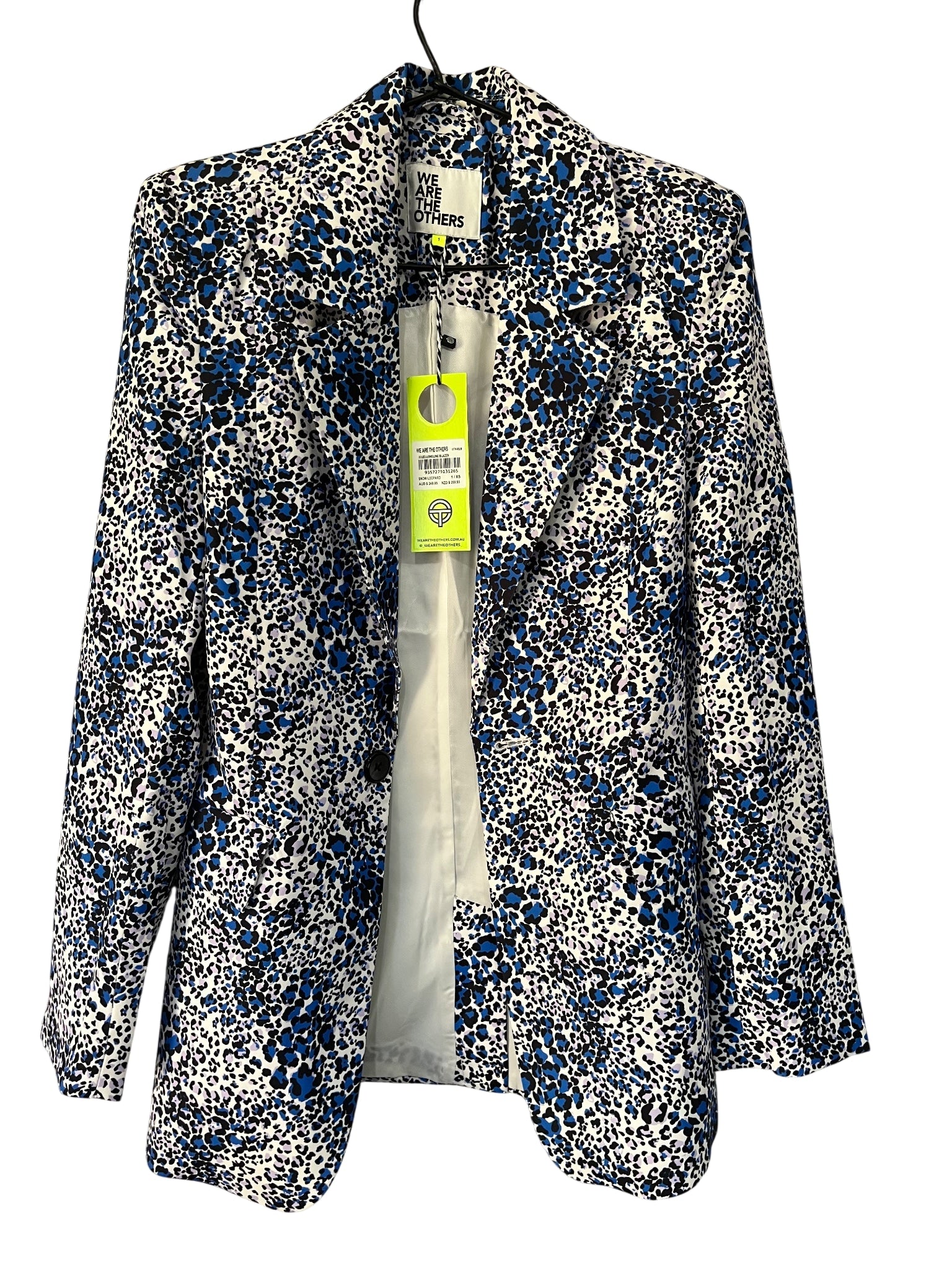 We Are The Others Jules Longline Blazer Snow Leopard Print Size XS - Image 1