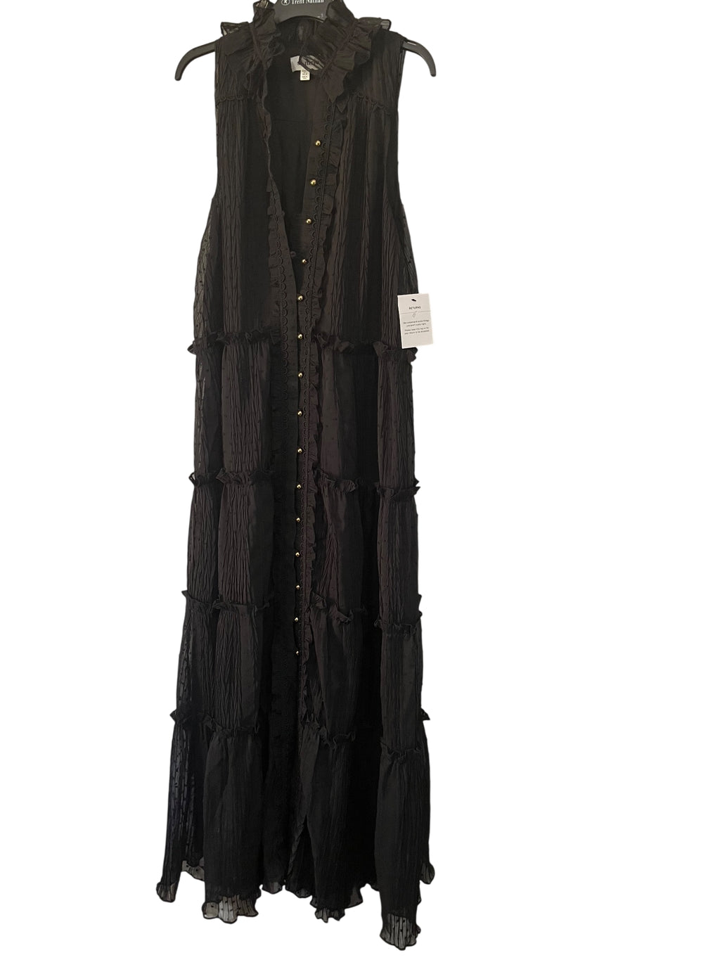 St.mrlo Black Sleeveless Tiered Maxi Dress Size 10 - Image 1