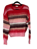 Gorman Striped Mohair Blend Knit Sweater Pink Red - Image 1