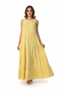 st.mrlo Byron Tiered Midi Dress Powder Yellow Size 10