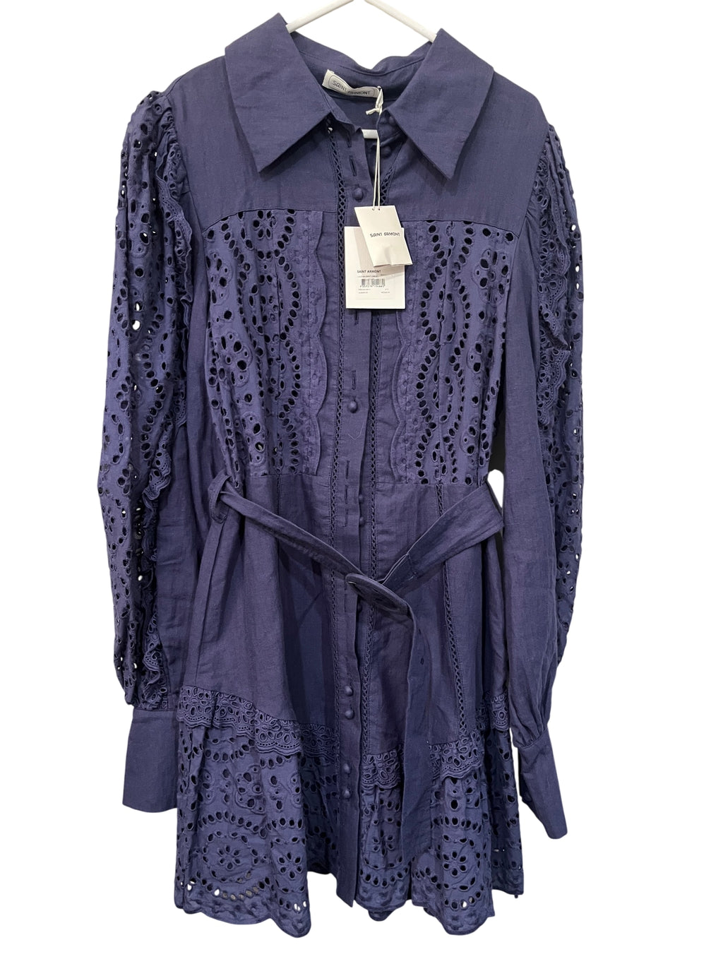 Saint Armont Lula Mini Shirt Dress French Navy Size 12 - Image 1
