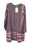 Summery Copenhagen Pink And Patriot Blue Geometric Drop Hem Dress RRP$269 - Image 1