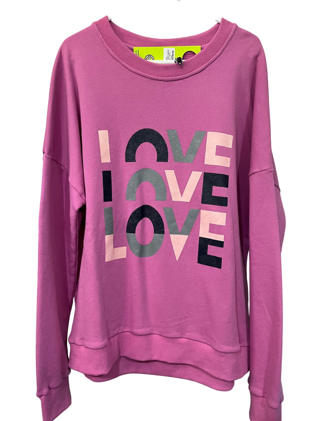 We Are The Others Love Love Love Pink Slouch Sweatshirt - Image 1
