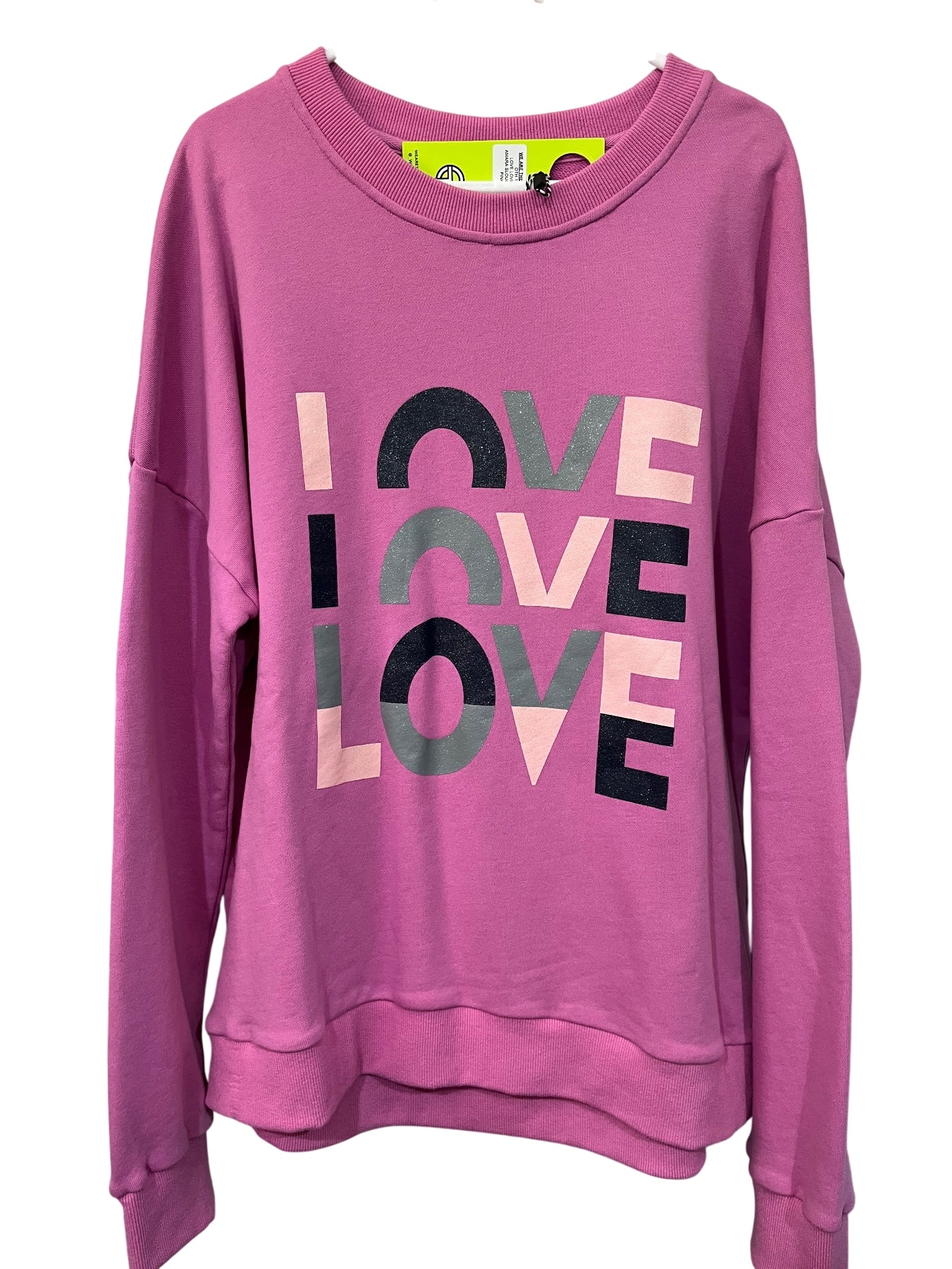 We Are The Others Love Love Love Pink Slouch Sweatshirt - Image 1