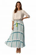 We Are The Others Simone Pleat Skirt Teal Print Size XS New
