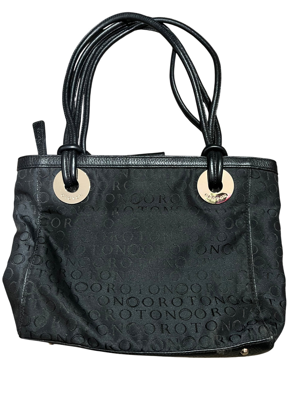 Oroton Signature Jacquard Black Tote Bag - Image 1