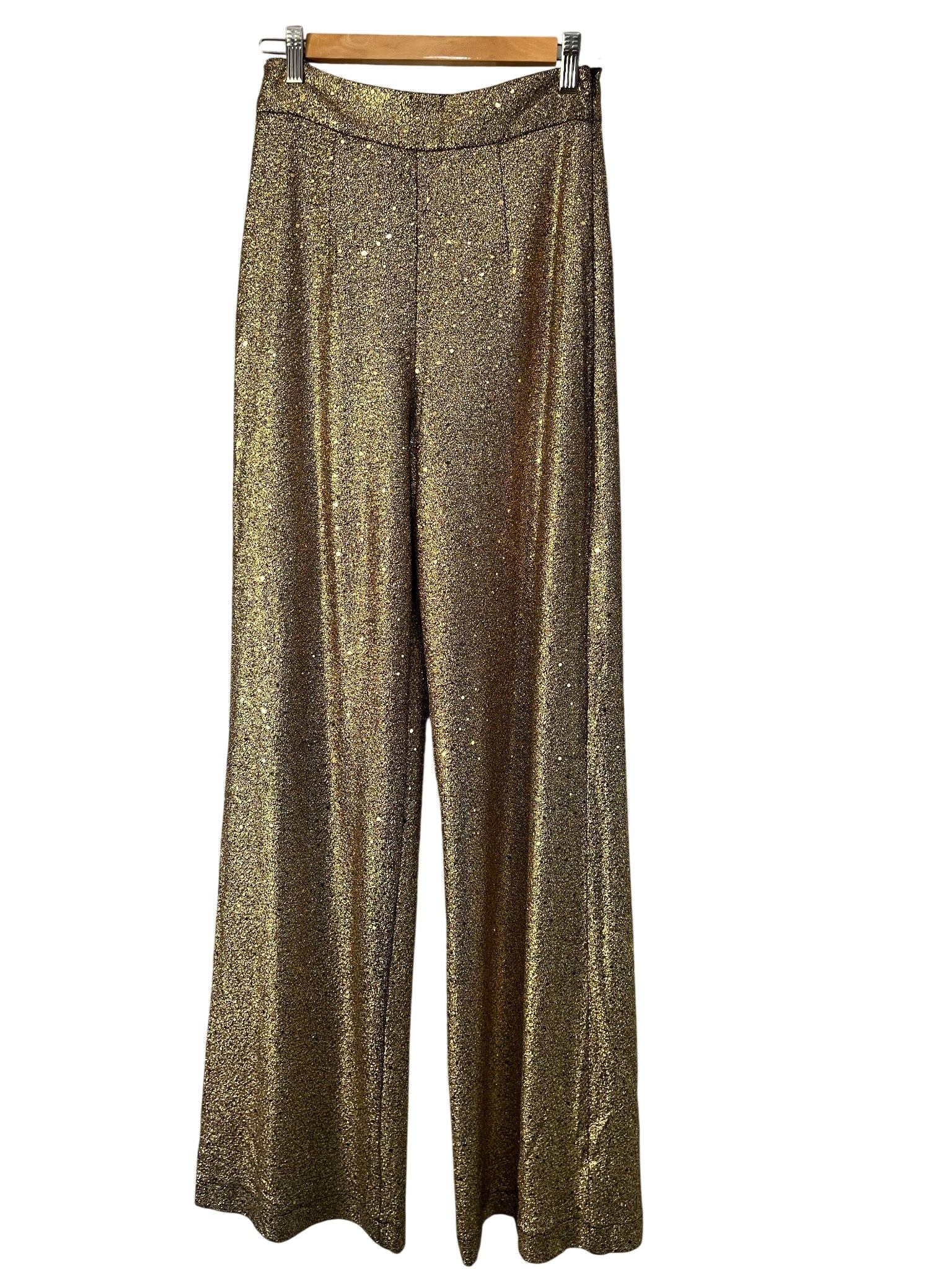 We Are The Others Gold Sequin Wide Leg Trousers 8-10 - Image 1