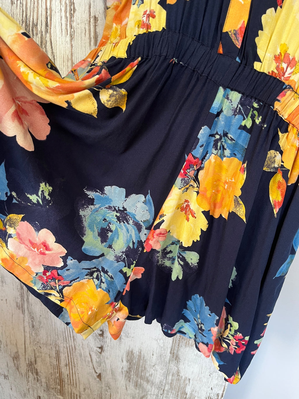 Eb&Ive Floral Button-Down Romper Navy Multi Size L - Image 2