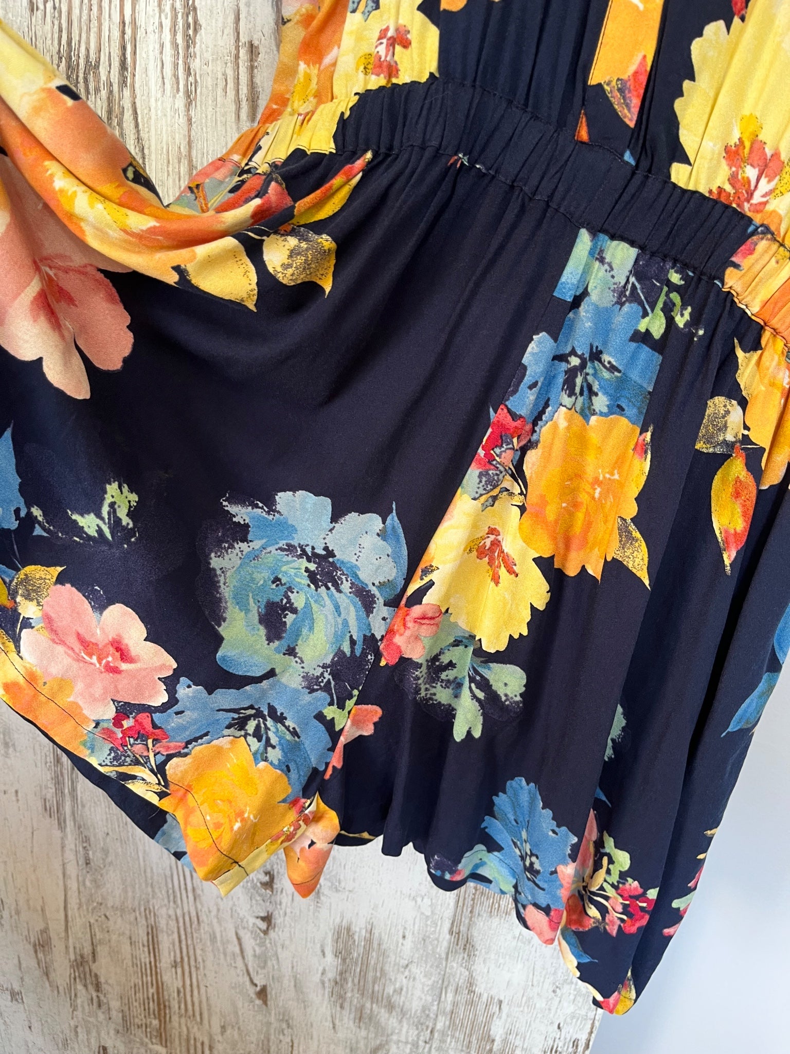 Eb&Ive Floral Button-Down Romper Navy Multi Size L - Image 2
