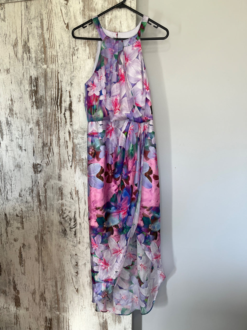 Forever New Floral Silk High-Neck Dress Size 12 - Image 1