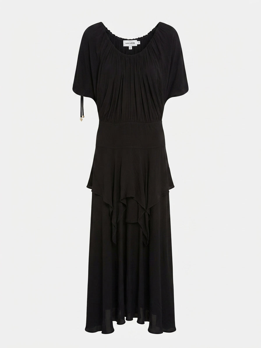 Sass & Bide Black Tiered Midi Dress Size 12 - Image 1