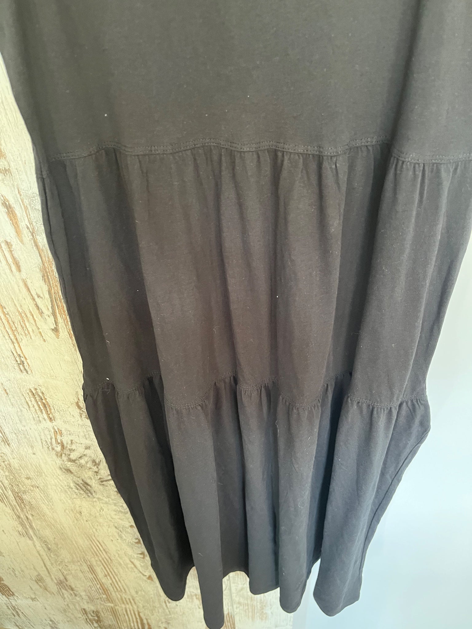 DEA Black Sleeveless Tiered Midi Dress Size 10 - Image 3