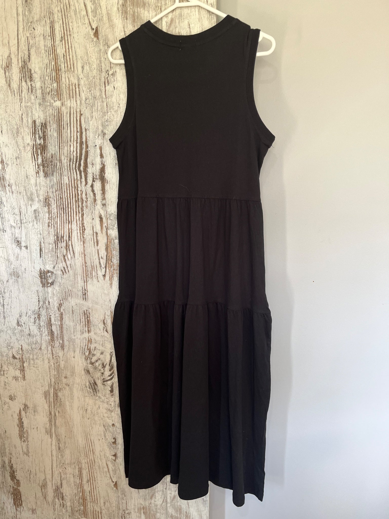 DEA Black Sleeveless Tiered Midi Dress Size 10 - Image 4