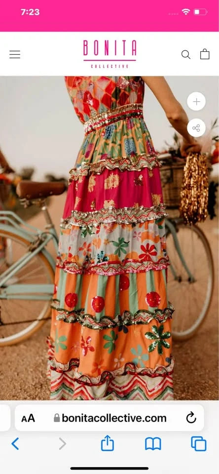 Bonita Collective Ring My Bell Dress size S RRP $595 - Image 2